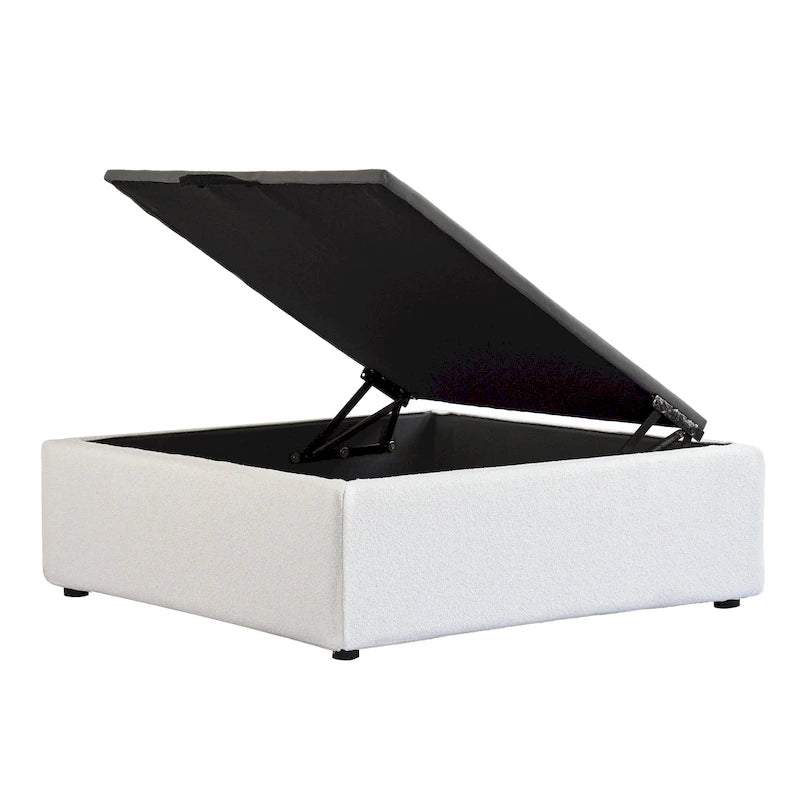Grand canapé d'angle rembourré de duvet avec pouf pour salon