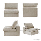Grand canapé d'angle rembourré de duvet avec pouf pour salon
