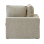 Grand canapé d'angle rembourré de duvet avec pouf pour salon
