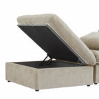 Grand canapé d'angle rembourré de duvet avec pouf pour salon