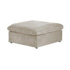Grand canapé d'angle rembourré de duvet avec pouf pour salon