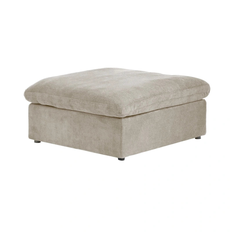 Grand canapé d'angle rembourré de duvet avec pouf pour salon