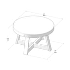 Table basse ronde classique Plank and Beam - 30