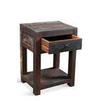 Table d'appoint artisanale en bois recyclé (Inde)