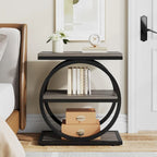 Table d'appoint étroite avec 3 étagères de rangement, table de chevet en bois pour salon