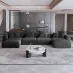 Canapé d'angle modulable convertible en forme de U de 181 pouces avec 2 poufs