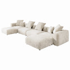 Canapé d'angle modulable convertible en forme de U de 181 pouces avec 2 poufs