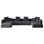 Canapé d'angle modulable convertible en forme de U de 181 pouces avec 2 poufs