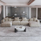 Canapé d'angle modulable convertible en forme de U de 181 pouces avec 2 poufs
