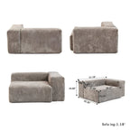Canapé d'angle modulable convertible en forme de U de 181 pouces avec 2 poufs