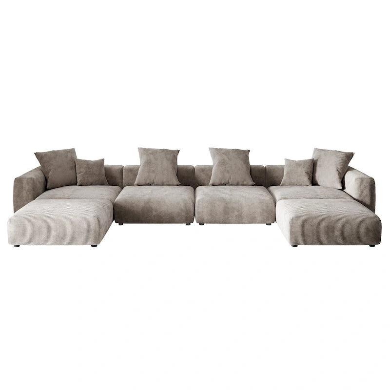 Canapé d'angle modulable convertible en forme de U de 181 pouces avec 2 poufs