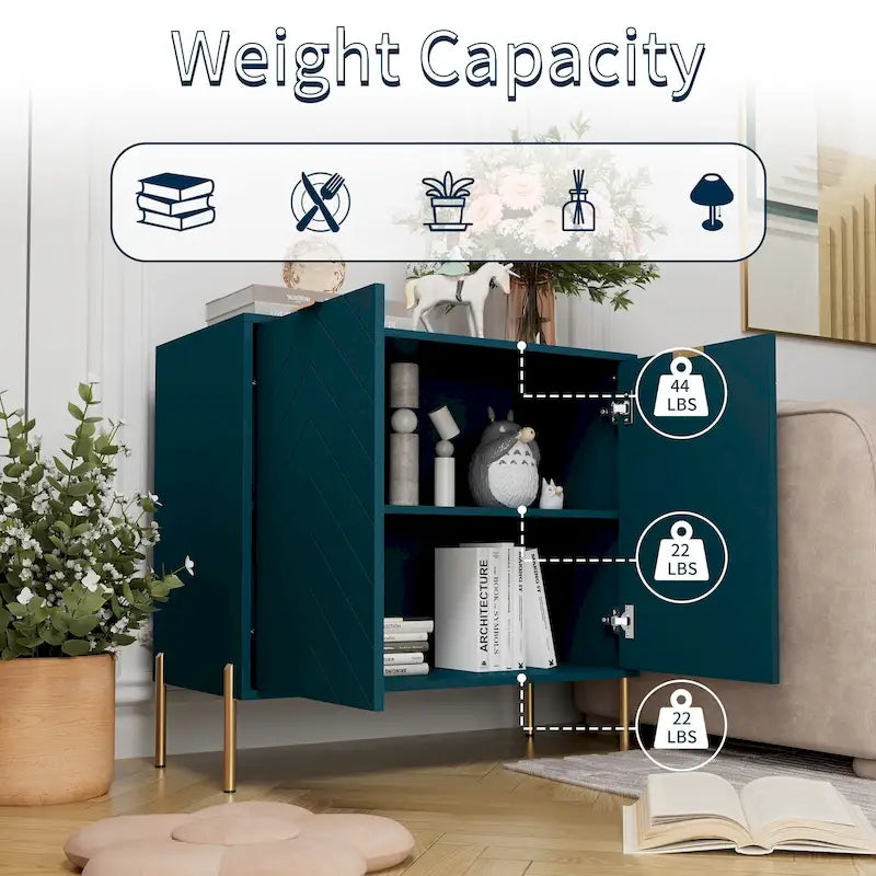 Buffet multimédia Clihome à 2 portes avec rangement