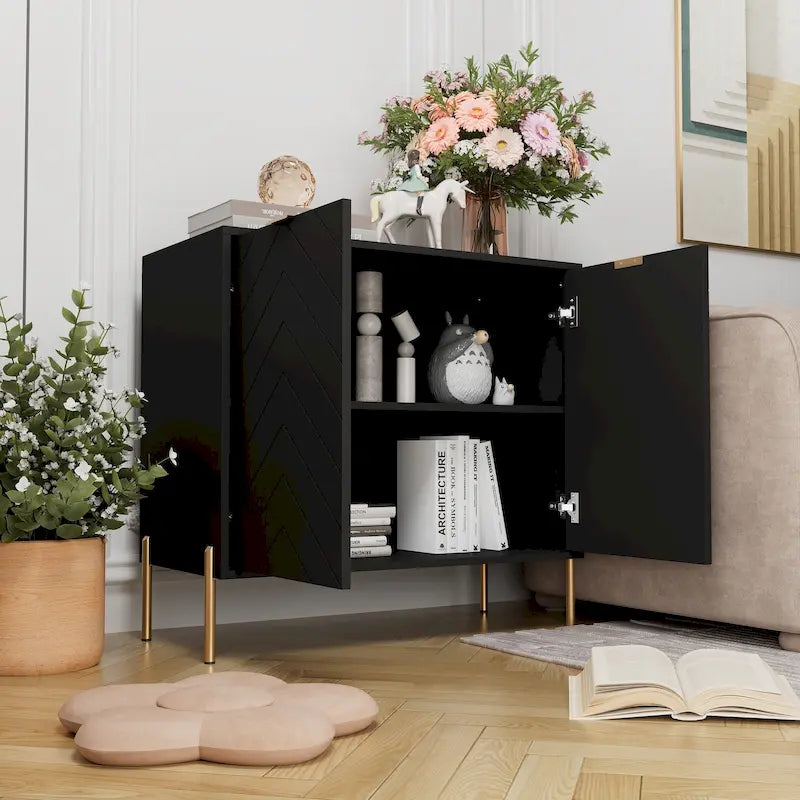 Buffet multimédia Clihome à 2 portes avec rangement