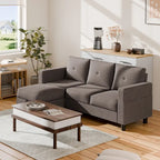 Canapé d'angle convertible Futzca moderne en forme de L avec méridienne réversible