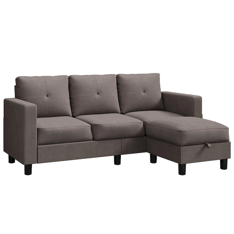 Canapé d'angle convertible Futzca moderne en forme de L avec méridienne réversible