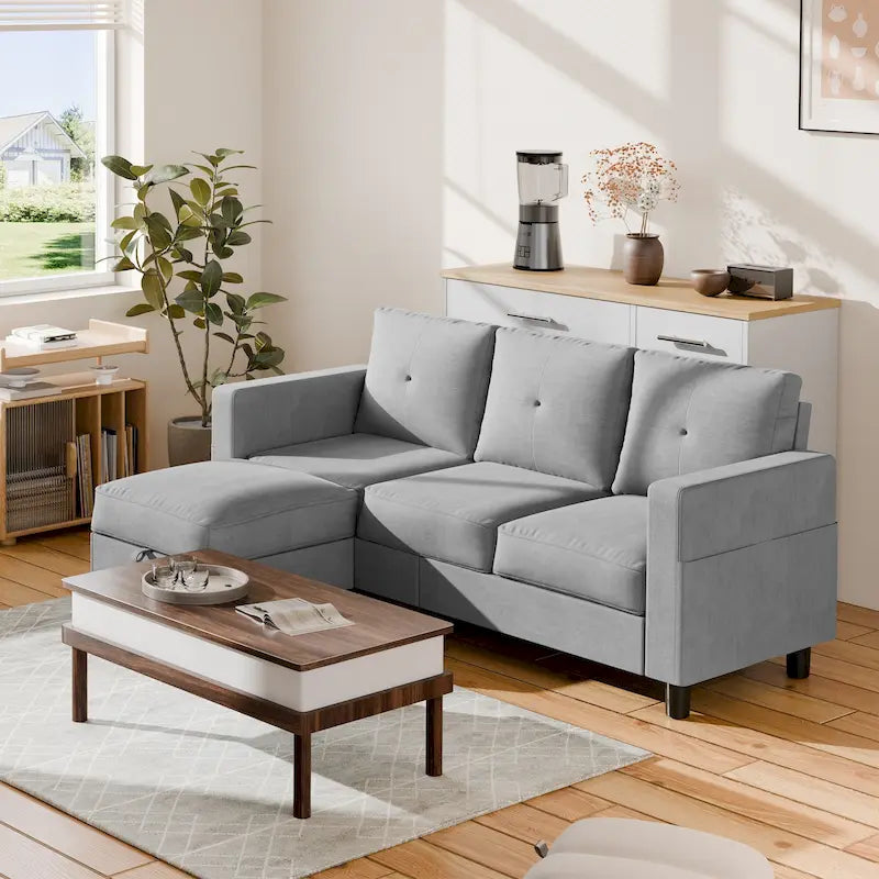 Canapé d'angle convertible Futzca moderne en forme de L avec méridienne réversible