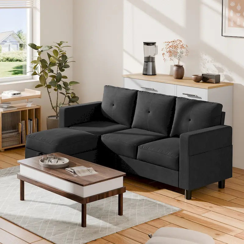 Canapé d'angle convertible Futzca moderne en forme de L avec méridienne réversible