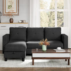 Canapé d'angle convertible Futzca moderne en forme de L avec méridienne réversible