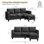 Canapé d'angle convertible Futzca moderne en forme de L avec méridienne réversible