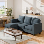 Canapé d'angle convertible Futzca moderne en forme de L avec méridienne réversible