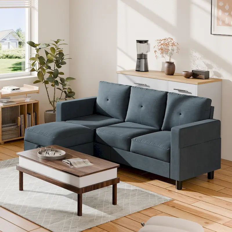 Canapé d'angle convertible Futzca moderne en forme de L avec méridienne réversible