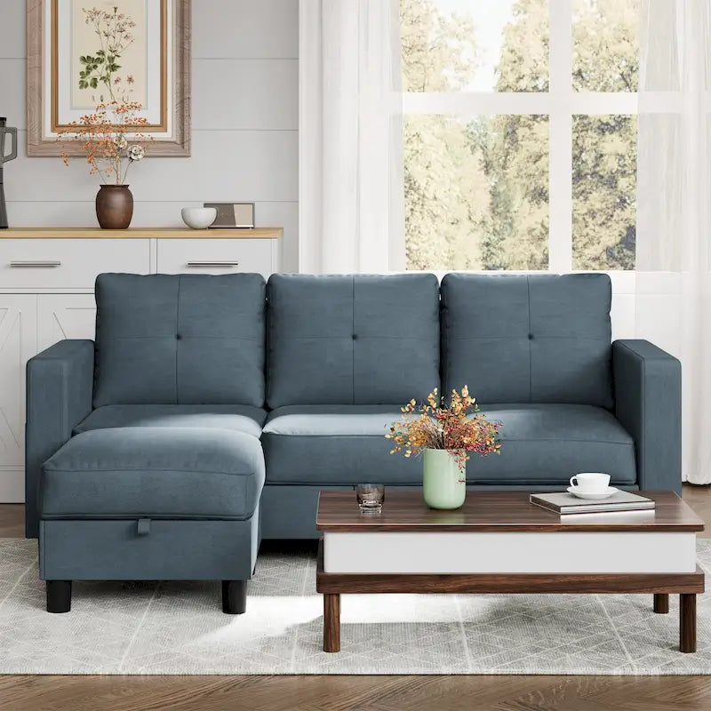 Canapé d'angle convertible Futzca moderne en forme de L avec méridienne réversible