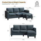 Canapé d'angle convertible Futzca moderne en forme de L avec méridienne réversible