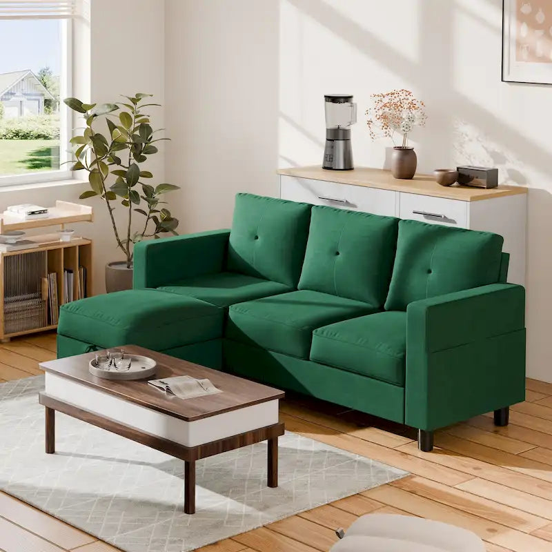 Canapé d'angle convertible Futzca moderne en forme de L avec méridienne réversible