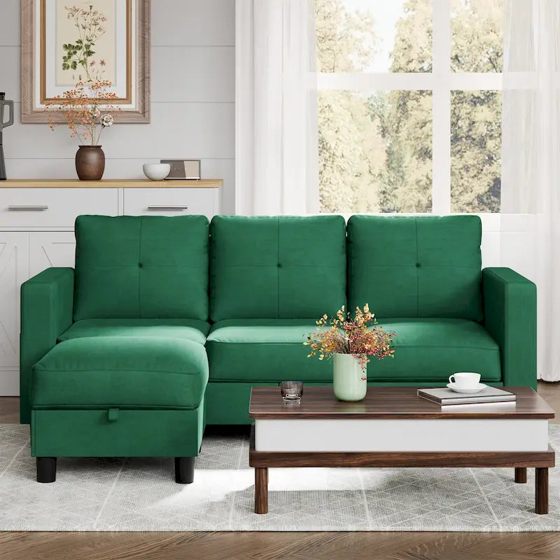 Canapé d'angle convertible Futzca moderne en forme de L avec méridienne réversible