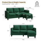 Canapé d'angle convertible Futzca moderne en forme de L avec méridienne réversible