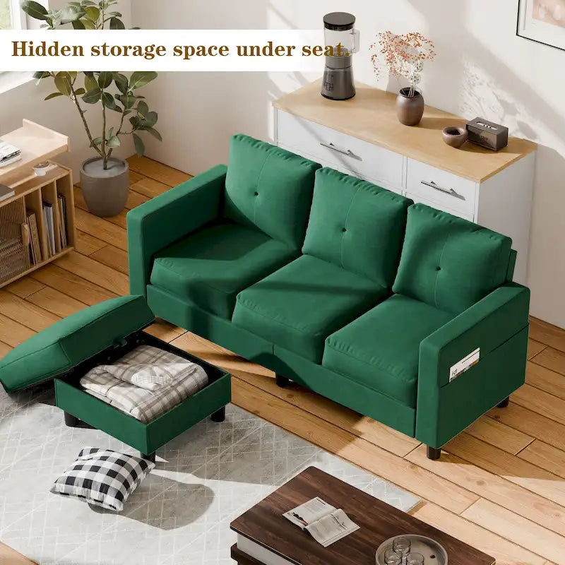 Canapé d'angle convertible Futzca moderne en forme de L avec méridienne réversible