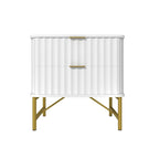 Table de chevet moderne Clihome en MDF à 2 tiroirs pour chambre à coucher