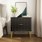 Table de chevet moderne Clihome en MDF à 2 tiroirs pour chambre à coucher