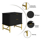 Table de chevet moderne Clihome en MDF à 2 tiroirs pour chambre à coucher