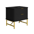 Table de chevet moderne Clihome en MDF à 2 tiroirs pour chambre à coucher