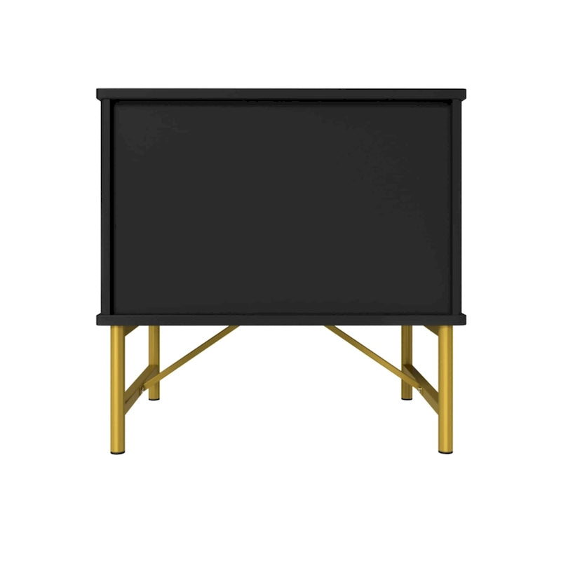 Table de chevet moderne Clihome en MDF à 2 tiroirs pour chambre à coucher