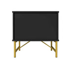 Table de chevet moderne Clihome en MDF à 2 tiroirs pour chambre à coucher