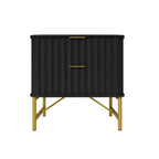 Table de chevet moderne Clihome en MDF à 2 tiroirs pour chambre à coucher