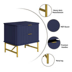 Table de chevet moderne Clihome en MDF à 2 tiroirs pour chambre à coucher