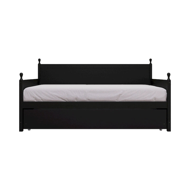 Lit de jour double en bois de style moderne du milieu du siècle avec lit gigogne CraftPorch