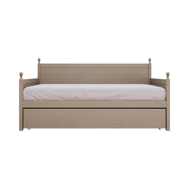 Lit de jour double en bois de style moderne du milieu du siècle avec lit gigogne CraftPorch