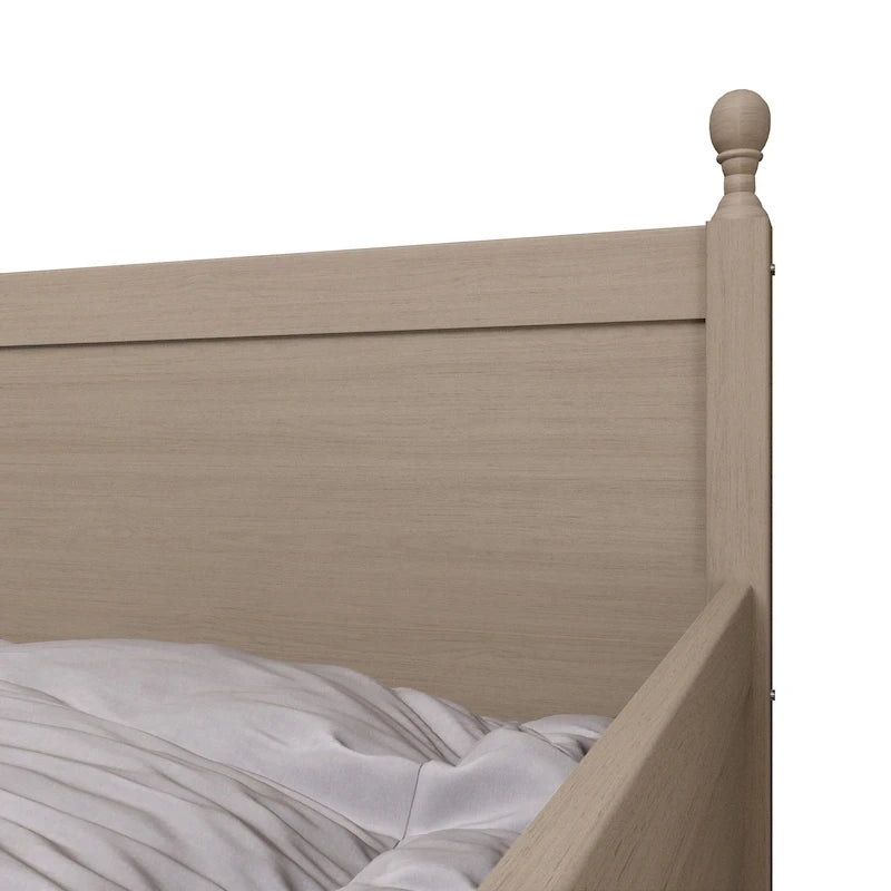 Lit de jour double en bois de style moderne du milieu du siècle avec lit gigogne CraftPorch