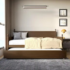 Lit de jour double en bois de style moderne du milieu du siècle avec lit gigogne CraftPorch