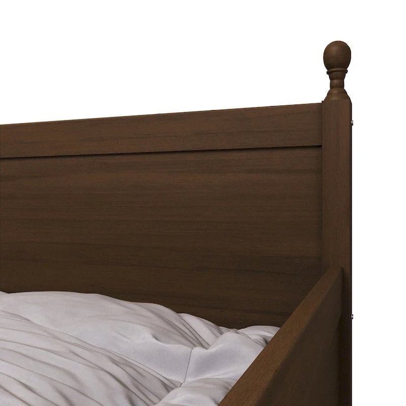 Lit de jour double en bois de style moderne du milieu du siècle avec lit gigogne CraftPorch