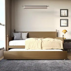 Lit de jour double en bois de style moderne du milieu du siècle avec lit gigogne CraftPorch