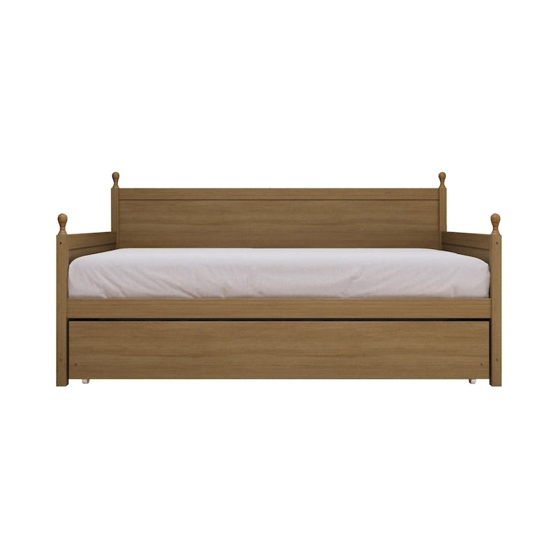 Lit de jour double en bois de style moderne du milieu du siècle avec lit gigogne CraftPorch