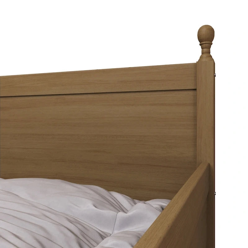 Lit de jour double en bois de style moderne du milieu du siècle avec lit gigogne CraftPorch