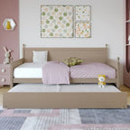 Lit de jour double en bois de style moderne du milieu du siècle avec lit gigogne CraftPorch