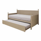 Lit de jour double en bois de style moderne du milieu du siècle avec lit gigogne CraftPorch