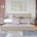 Lit de jour double en bois de style moderne du milieu du siècle avec lit gigogne CraftPorch